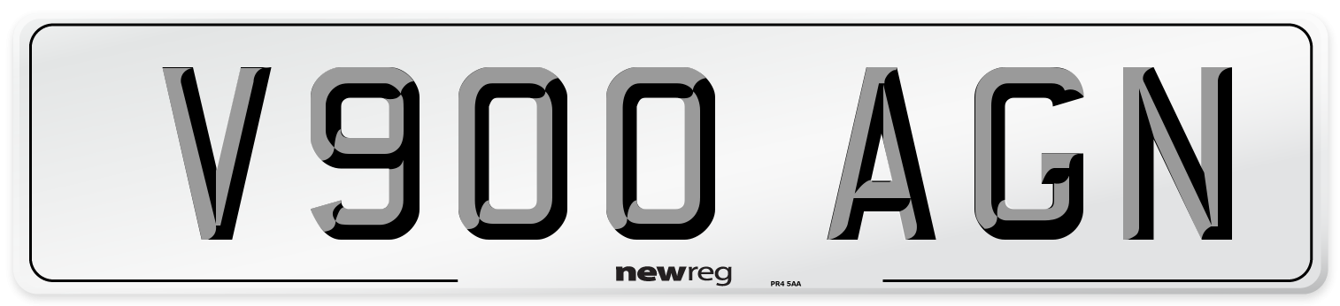 V900 AGN Number Plate from New Reg